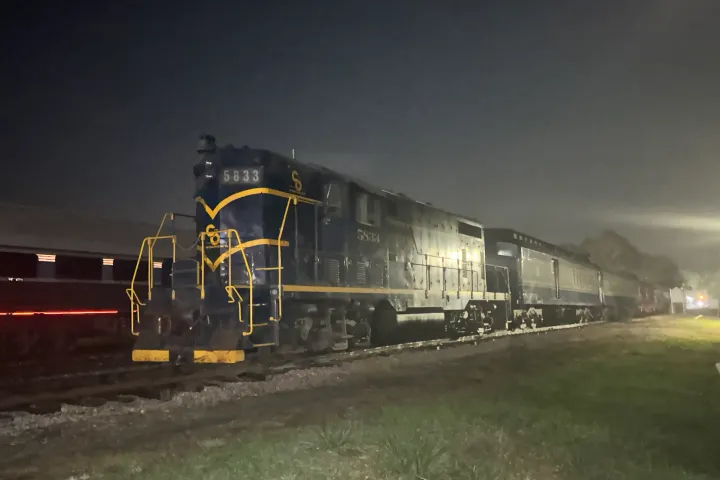 a train on a steel track