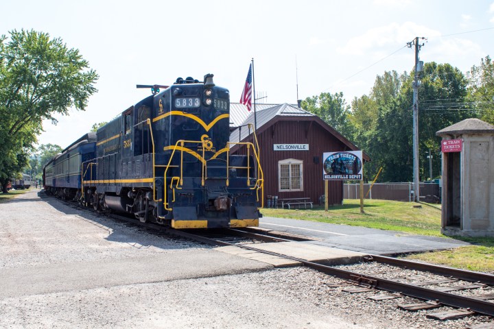 a train on a steel track